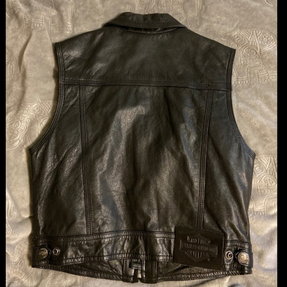 Genuine Harley Davidson Leather Vest W X-Small - Picture 2 of 4